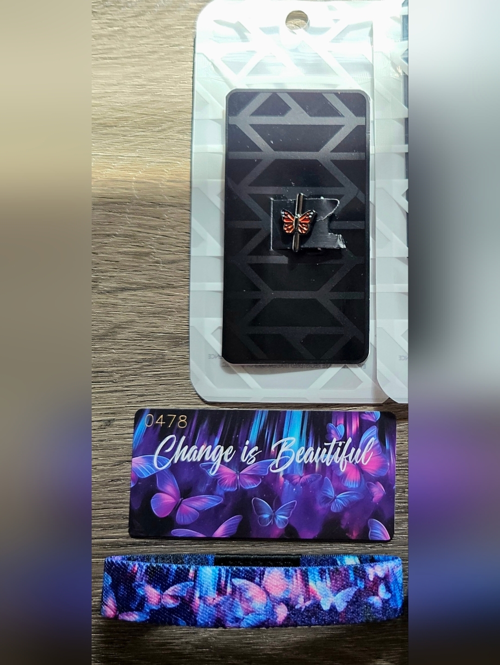 ZOX "CHANGE IS BEAUTIFUL" #478 SOLD OUT interactive butterfly vintage wristband - Picture 1 of 2